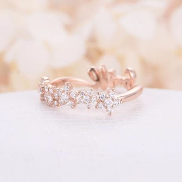 Smile Two-Sided Rose Gold Sparkling Statement Ring - Picture 7 of 8